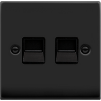 Matt Black Master Telephone Twin Socket - Matt Black