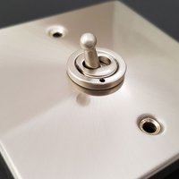 Satin Brushed Chrome 10A 1 Gang Ingot 3 Pole Fan Isolation Switch - White