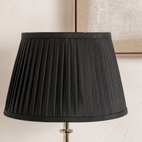 25cm Poly Cotton Pleated Lampshade For Table Lamps - Black