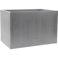 Silver Galvanised Zinc Rectangular Outdoor Trough Planter - Silver