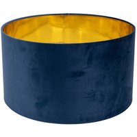 Reni Large Velvet Lampshade Metallic Chrome Inner - Navy Blue