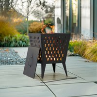 Sunjoy Steel Outdoor Fire Pit with Fire Poker - Black