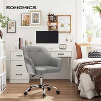 SONGMICS Modern Swivel Office Chair with Armrests - Grey