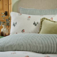 Robin's Return Brushed Cotton Duvet Cover Set King - Cream/Pine