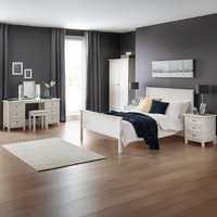 Maine 3 Drawer White Bedside - White