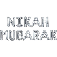 Nikah Mubarak Foil Balloons S - Silver