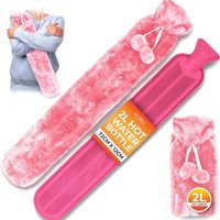Plush Long Hot Water Bottle - Pink
