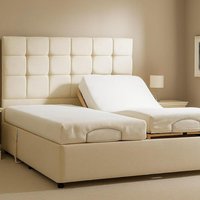 Ripley Adjustable Bed With Memory Foam Mattress - Cream / Superking