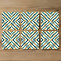 Ethnic Geometric Figures Coaster - Green