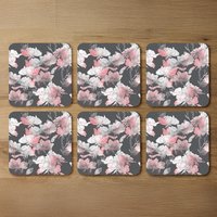 Imprints Flowers And Leaves Of Wild Rose Coaster - Pink