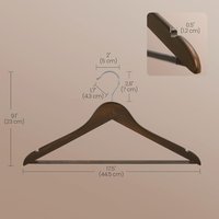 Wooden Hangers, Set of 20, Coat Hangers, Clothes Hangers - Brown