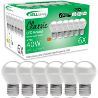 E27 Edison Screw Dimmable LED Golf Ball Light Bulbs Natural White 4.7 W - Natural White - 4000K / 6