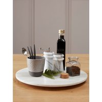 Kindia Round White Marble Lazy Susan - White