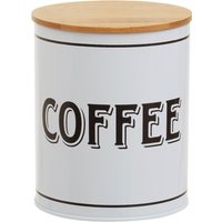 Grocer White Metal Coffee Canister - White