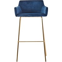 Tamzin Blue Velvet Low Back Bar Chair - Blue