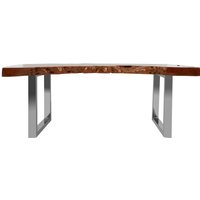 Surak Longan Wood Live Edge Coffee Table - Silver