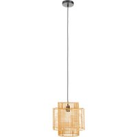 Jaya Natural Rattan Overlapping Pendant Lamp - Brown