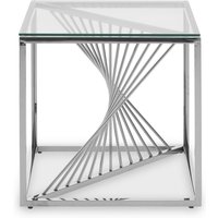 Amella End Table With Silver Frame - Silver