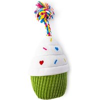 HugglePets Party Pup Cupcake Squeaky Dog Toy - Orange - Lime