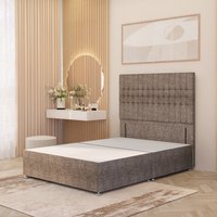 Lexington Divan Bed Base with 54" Floor Standing Headboard Tweed Fabric - Coffee / King / 0
