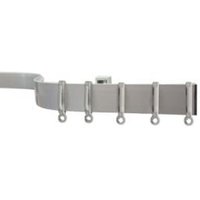 Silver Straight Aluminium Curtain Track - Silver / 75cm