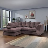 Daly Jumbo cord Fabric Corner sofa - Brown / Left-hand
