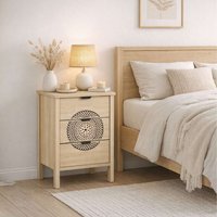Flora 3 Drawer Bedside Cabinet Chest Table Light Oak - Oak