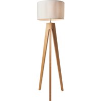 Devlin Wooden Tripod Floor Lamp - Brown