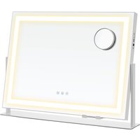 SONGMICS Matte White Vanity Makeup Mirror with Lights - Matte White