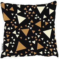 Geometric Pattern With Triangles Cushion - Black / 60cm
