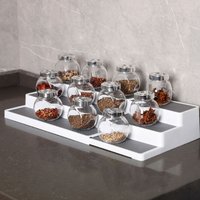 3-Tier Spice Pantry Kitchen Cabinet Organizer - Grey White