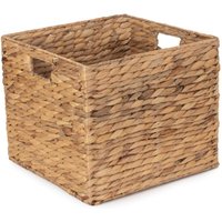 Square Water Hyacinth Storage Basket - Brown / 40cm
