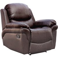 Madison Leather Manual Recliner Armchair - Brown