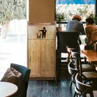 Light Oak Wooden Litter Bin and Tray Stand - Neutral