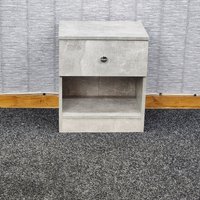 Grey Wooden One Drawer Bedside Cabinet - Grey