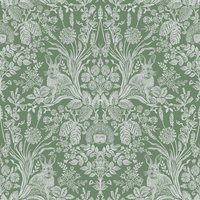 Harlen Woodland Damask WallpaperGreen(10m x 53cm) - Green