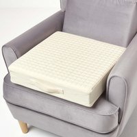 Homescapes Quilted Armchair Booster Cushion Removable Cover - Cream