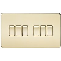 Knightsbridge Screwless 10AX 6G 2-Way Switch - Polished Brass - SF4200PB - Polished Brass