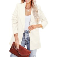 Womens Smart Blazer Jacket - White / M
