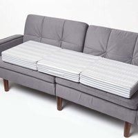Striped Cotton Orthopaedic Foam Booster Cushion - Grey Stripe / 150cm