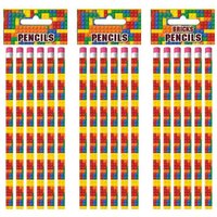 6pc Pencil Set with Eraser Tip Poly Bag and Header Card Ideal for Writing - yellow
