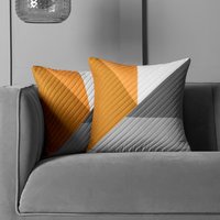 Pack of Ralph Geo Pinsonic Filled Cushions - Ochre Yellow / 2