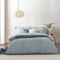 Barton Gingham Check Duvet Cover Set - Navy / King