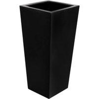 Black Terrazzo Polystone Tall Flared Square Planter - Grey