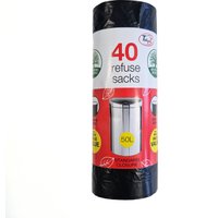 Pack of 40 Tidyz Refuse Sacks - Black