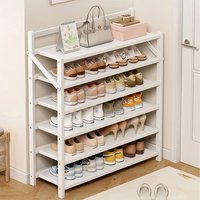 6-Tier Foldable Wooden Shoe Rack - White
