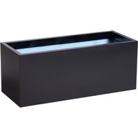 Black Aluzinc Rectangle Trough Planter - Black