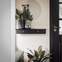 SoBuy Wall Floating Shelf Storage Unit with 2 Drawers - Black