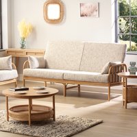 Aspen Light Oak 3 Seater Suite in Farrow - Light Oak