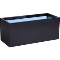 Black Zinc Galvanised Box Trough Planter - Black